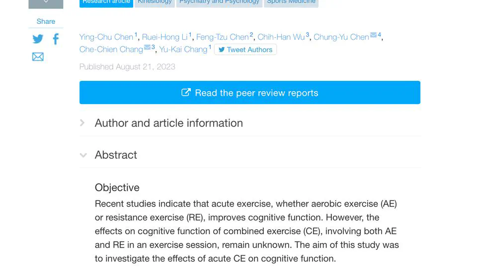 單次同步運動對於認知執行功能之影響