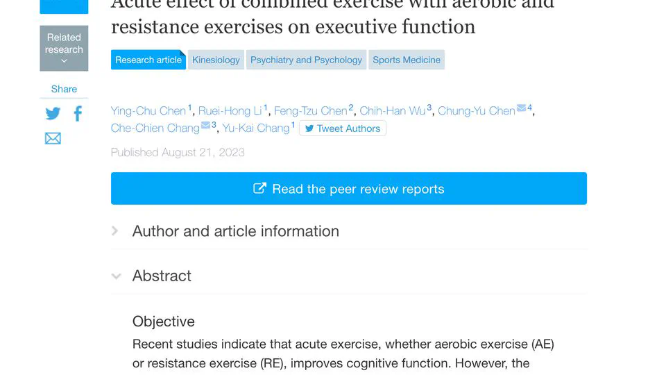 Acute effect of combined exercise with aerobic and resistance exercises on executive function